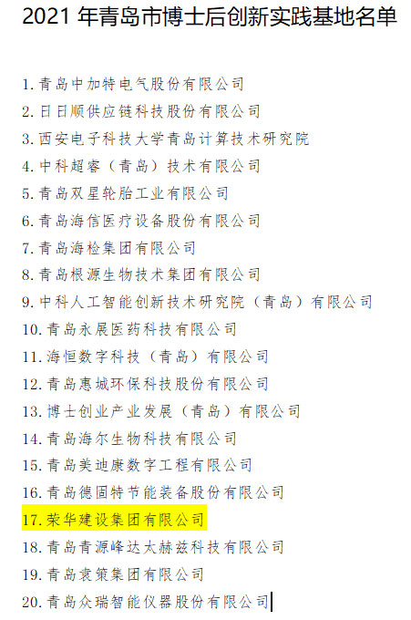 集團公司獲批青島市博士后創(chuàng )新實(shí)踐基地(圖2) 集團公司獲批青島市博士后創(chuàng )新實(shí)踐基地(圖2)